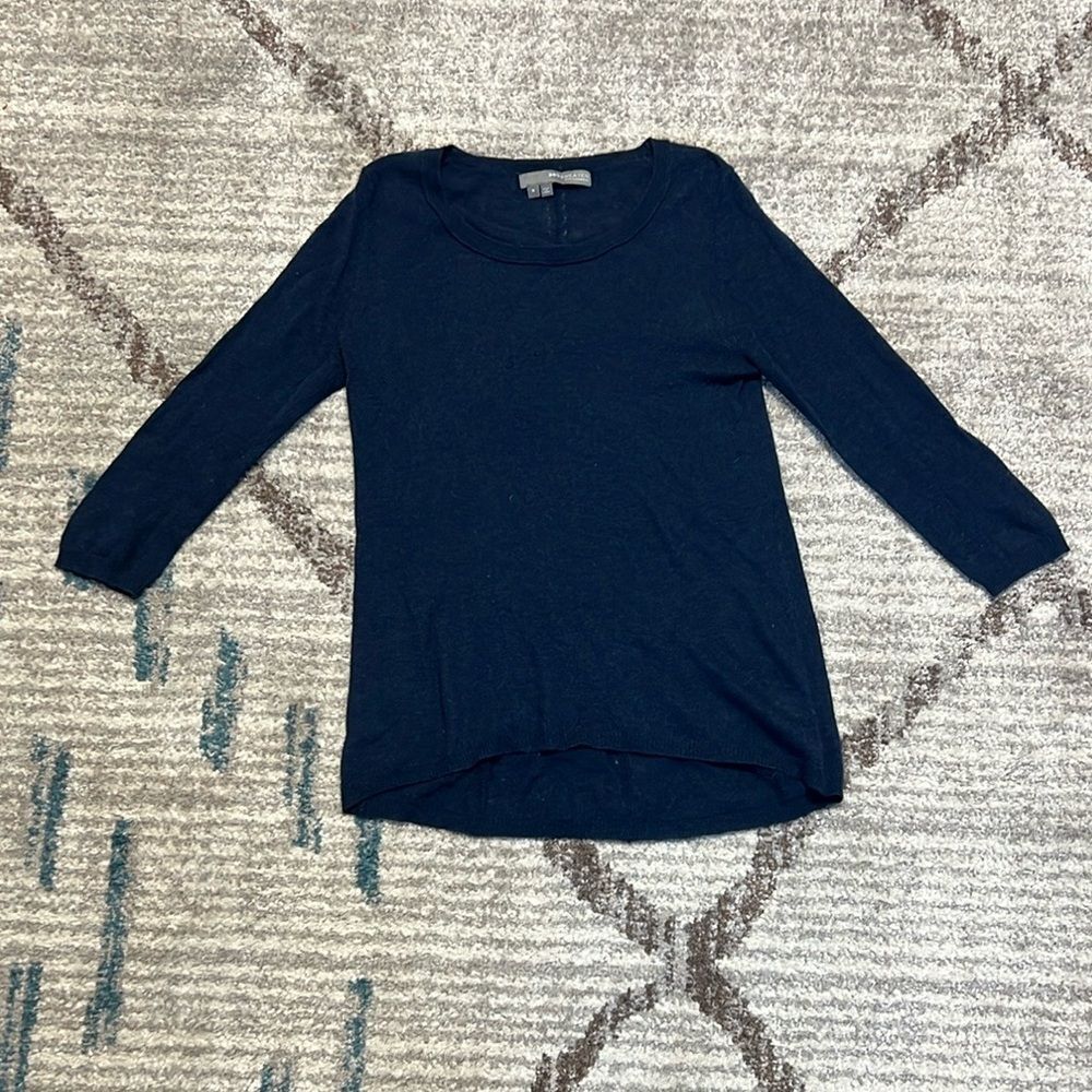 360 Cashmere Lightweight Pullover Crewneck Sweater Blue S